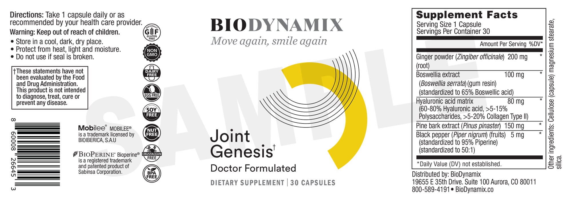 joint genesis - ingredients