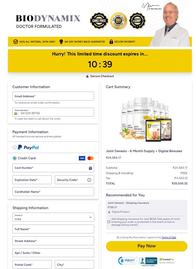 joint genesis - secure checkout